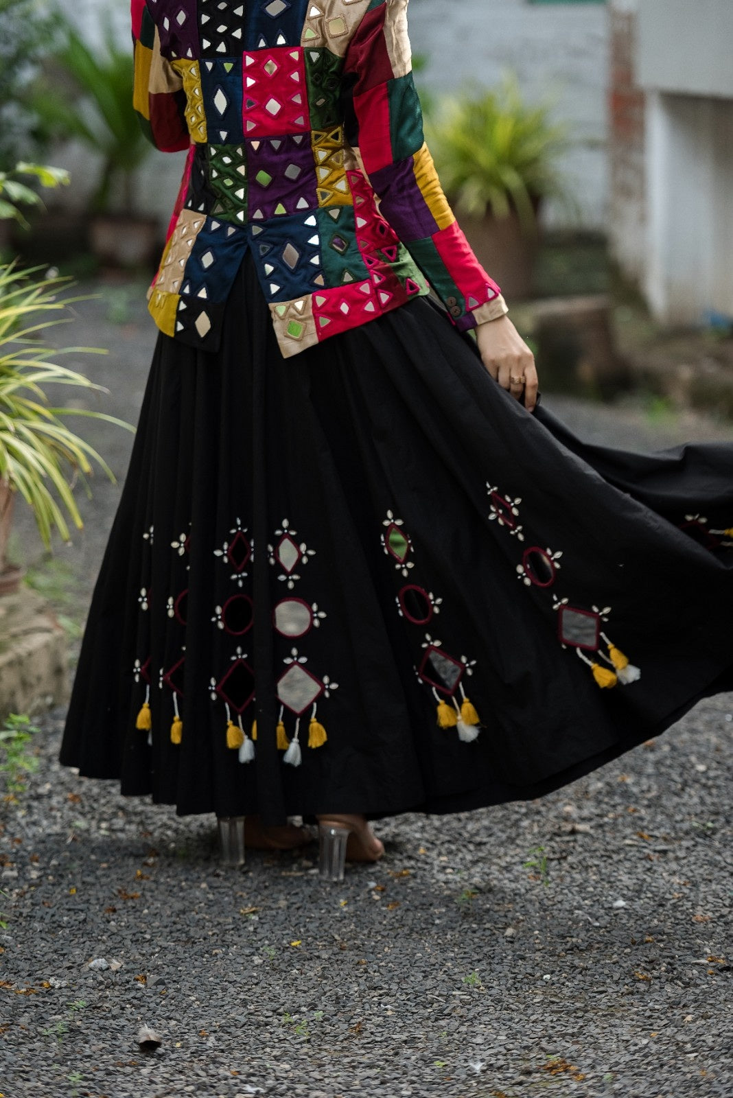 Regal Radiance Mashroo Mirror Work Blazer