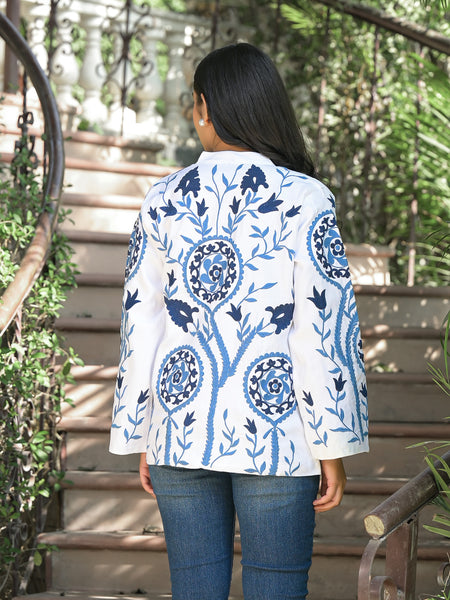 Blue Embroidered Jacket