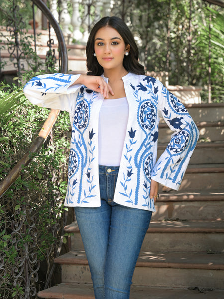 Blue Embroidered Jacket
