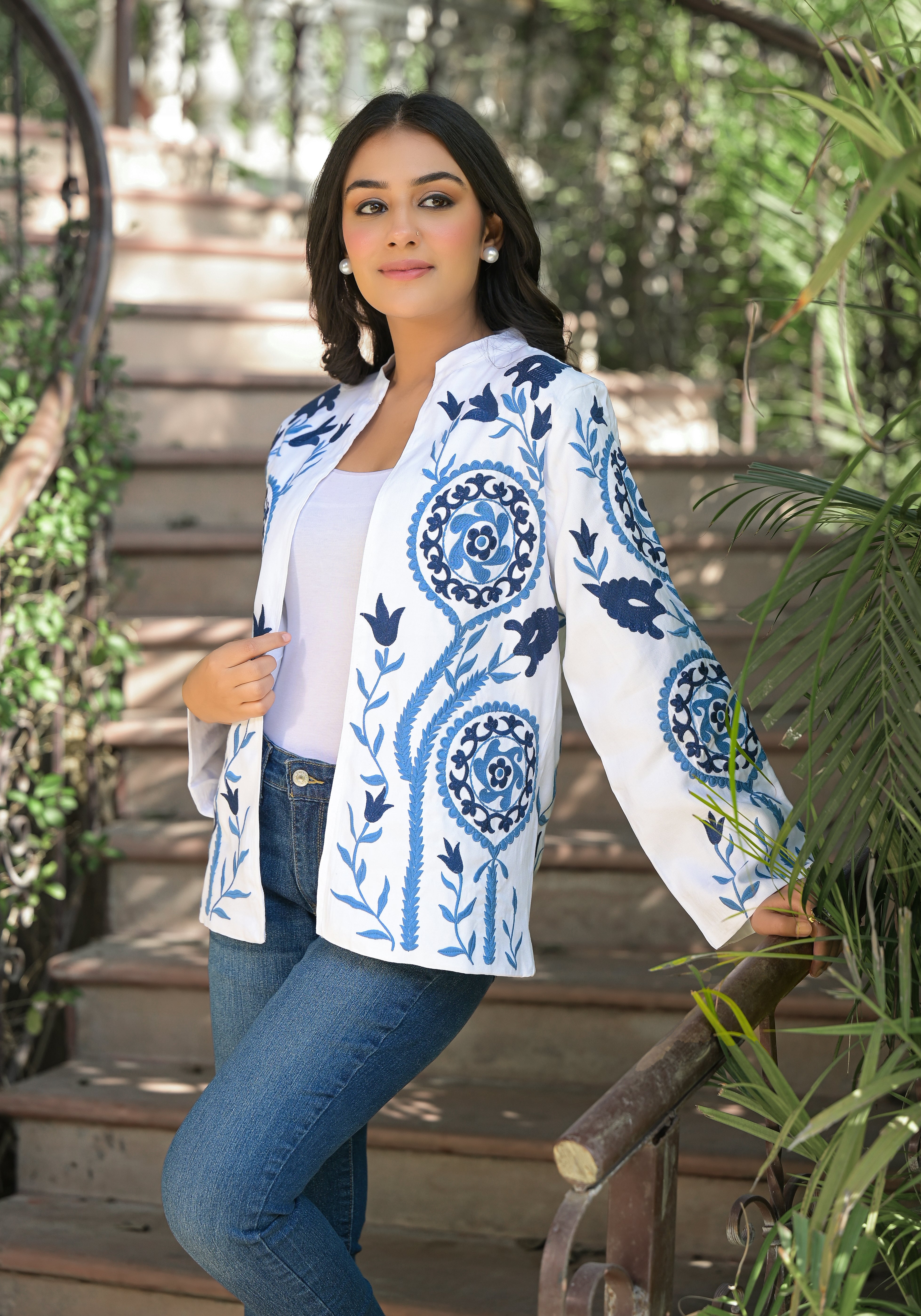 Blue Embroidered Jacket