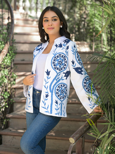 Blue Embroidered Jacket