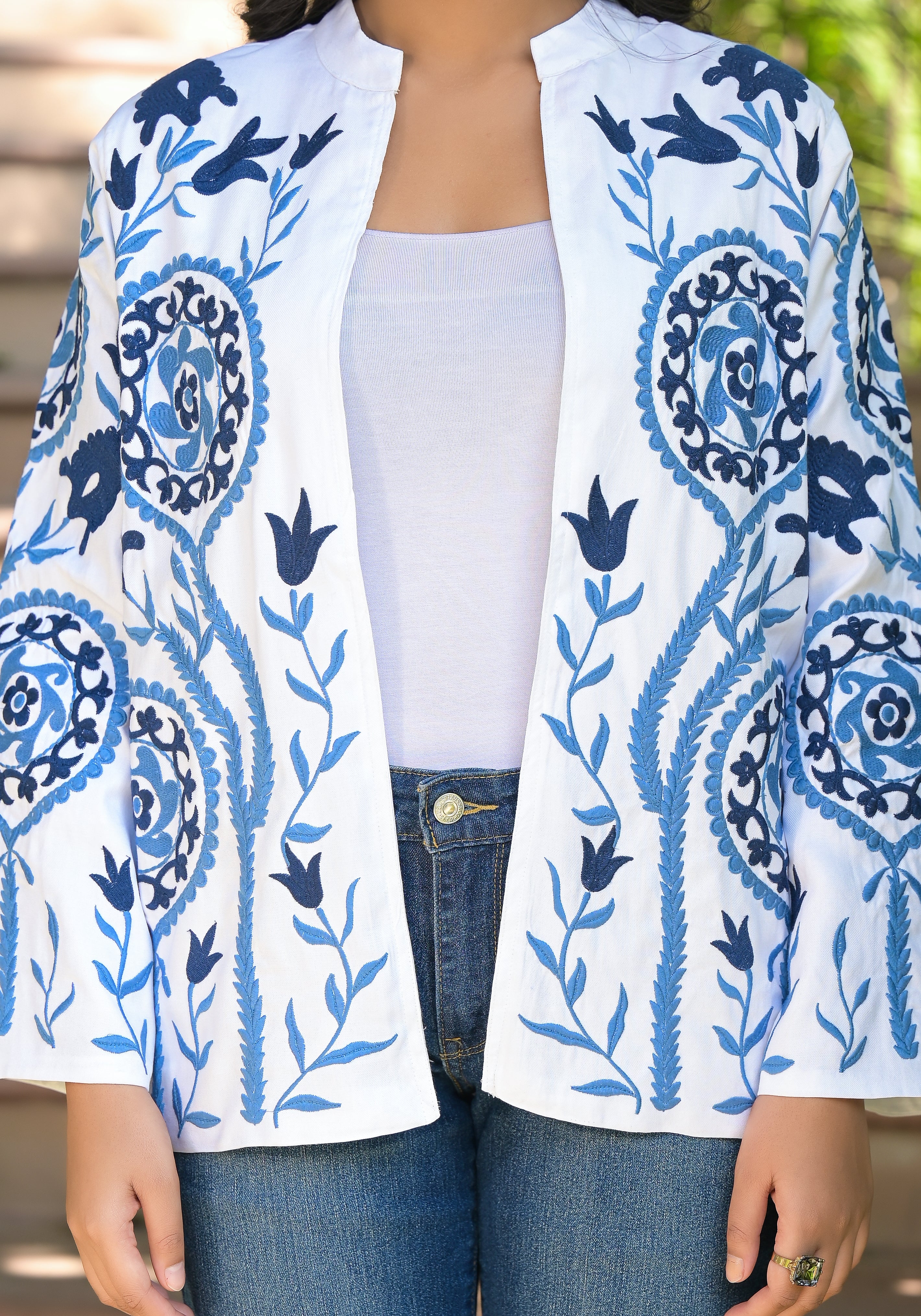 Blue Embroidered Jacket