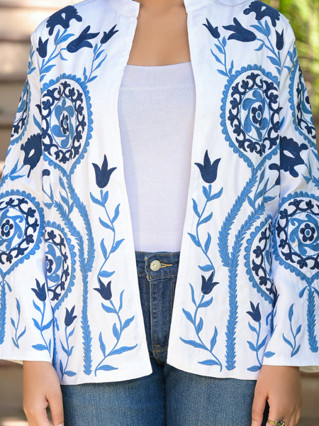 Blue Embroidered Jacket