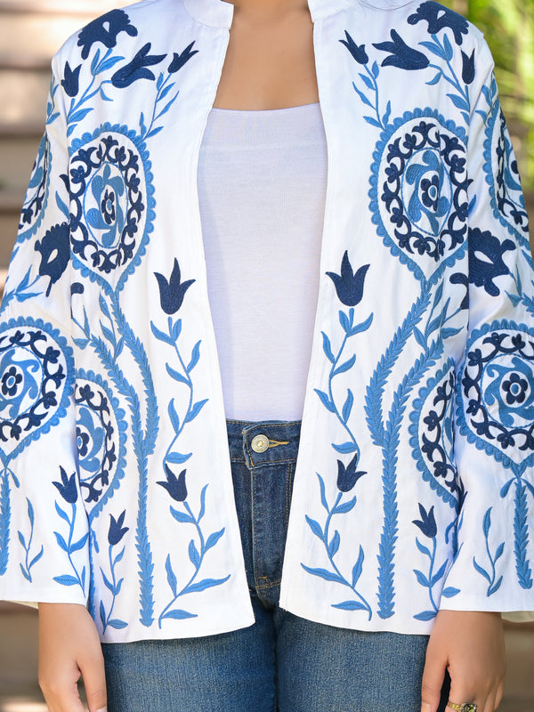 Blue Embroidered Jacket