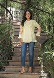 Lemon Yellow Cotton Embroidered Top