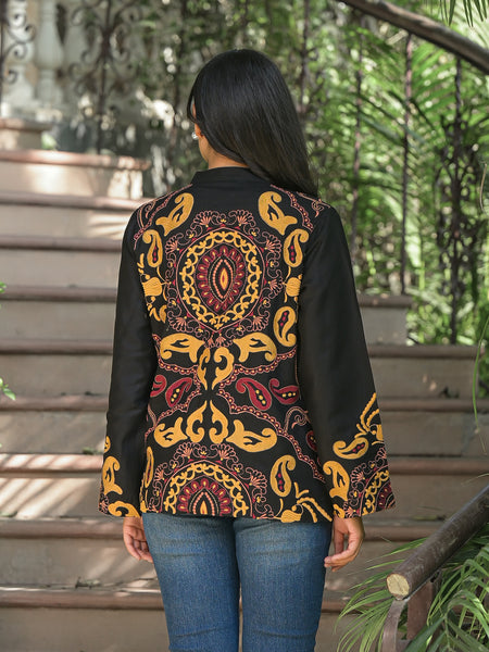 Black Hand Embroidered Jacket