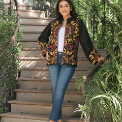 Black Hand Embroidered Jacket