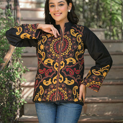 Black Hand Embroidered Jacket