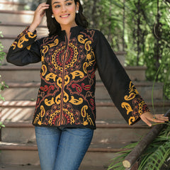 Black Hand Embroidered Jacket