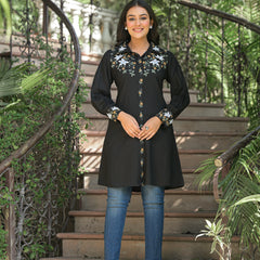 Black Embroidery Tops