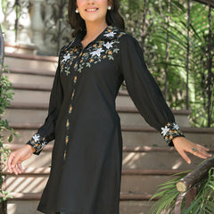 Black Embroidery Tops
