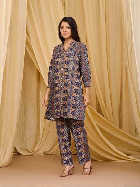 Multicolor Pure Cotton Co-ord Set