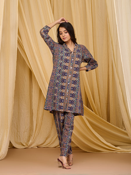 Multicolor Pure Cotton Co-ord Set