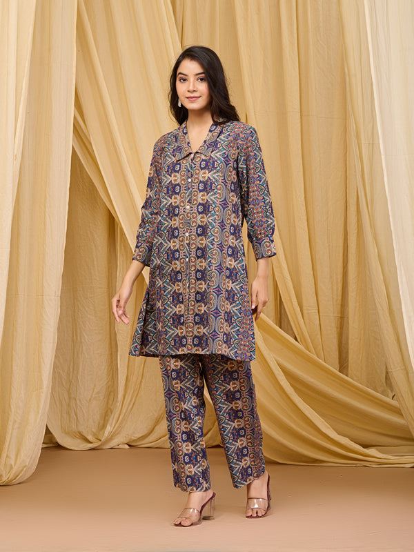 Multicolor Pure Cotton Co-ord Set