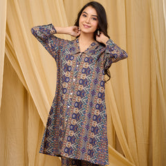 Multicolor Pure Cotton Co-ord Set