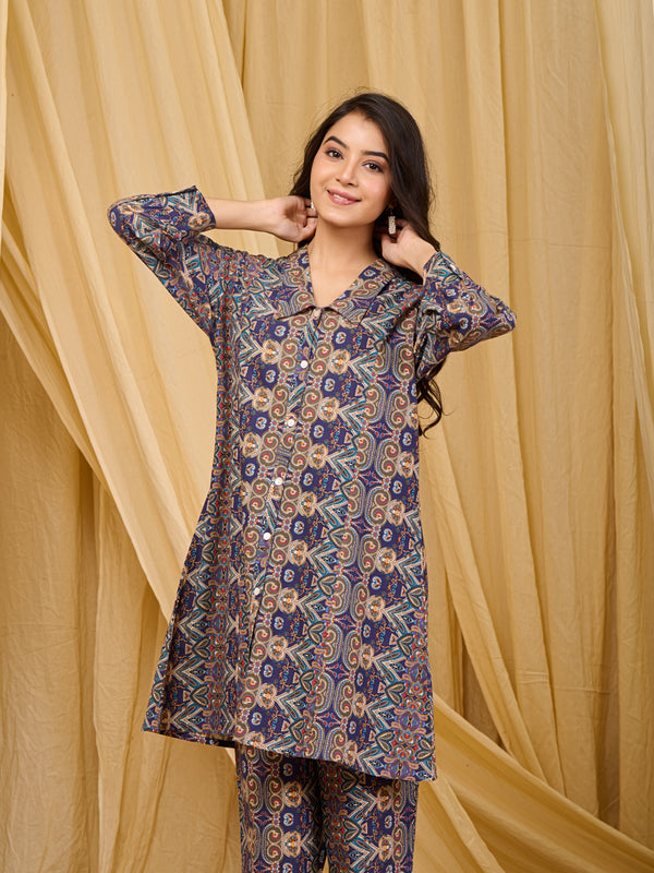 Multicolor Pure Cotton Co-ord Set