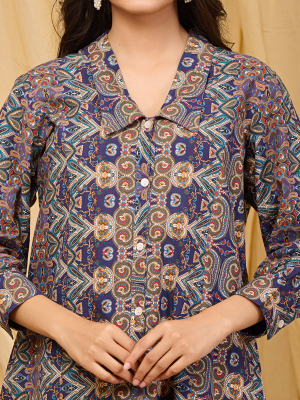 Multicolor Pure Cotton Co-ord Set