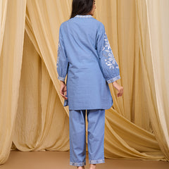 Sky Blue Blossom Cotton Co-ord Set