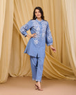 Sky Blue Blossom Cotton Co-ord Set