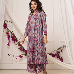 A-Line Shirt Pattern Cotton Co-ord Set