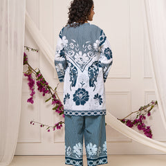 Bright Blue Open Sleeves Co-ord Set