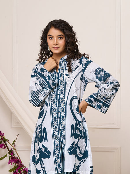 Bright Blue Open Sleeves Co-ord Set