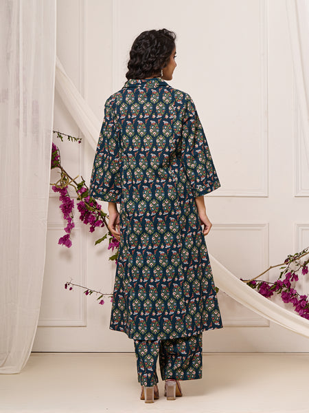 Cotton Trendy Navy Blue Co-ord Set