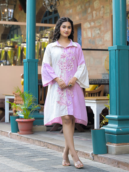 Lilac Lush Embroidered Mini Dress