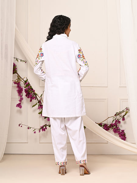 Tropical Bloom Embroidered Co-ord Set