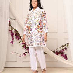 Tropical Bloom Embroidered Co-ord Set