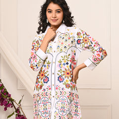 Tropical Bloom Embroidered Co-ord Set