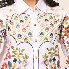 Tropical Bloom Embroidered Co-ord Set
