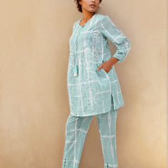Cool Blue Cotton Co-ord Set