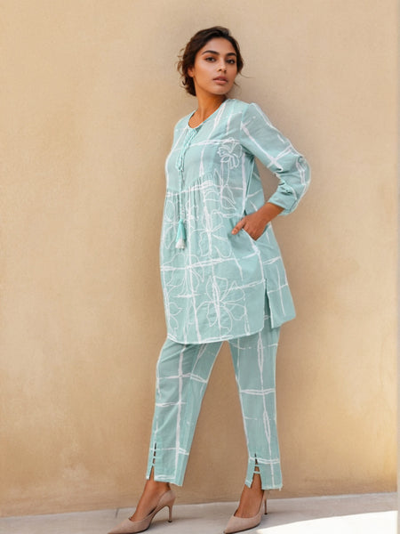 Cool Blue Cotton Co-ord Set
