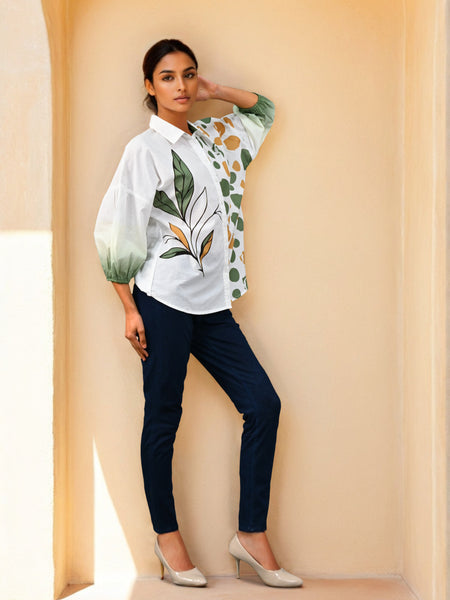 White & Green Tops