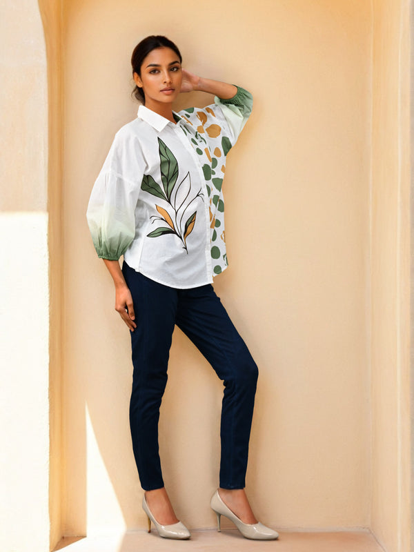 White & Green Tops