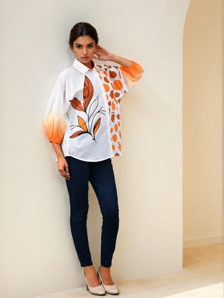 White & Orange Tops
