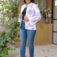White Jacket With Soft Embroidery Work