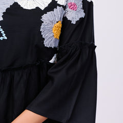 Cotton Black Hand Work Co-Ord Set