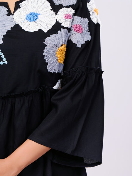 Cotton Black Hand Work Co-Ord Set