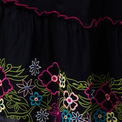 Elegant Cotton Black Hand Work Maxi Dress