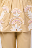 Rayon Beige Hand Work Co-Ord Set