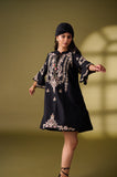 Designer Black Mini Dress With Embroidery Work