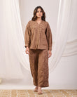 Earthy Brown Embroidered Co-ord set