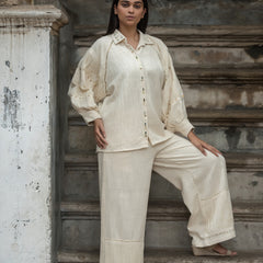 Timeless Beige Khadi Co-ord Set