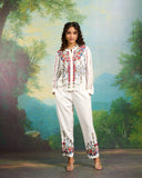 Embroidery Work White Co-Ord Set