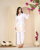 Golden Embroidered White Co-ord Set