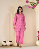 Pink Embroidered Co-Set