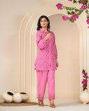 Pink Embroidered Co-Set