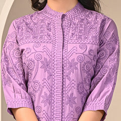 Purple Love Embroidered Co -ord Set
